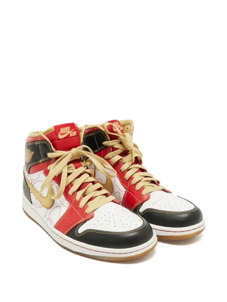 Кожени ретро маратонки Jordan Air Jordan 1 с връзки бяло