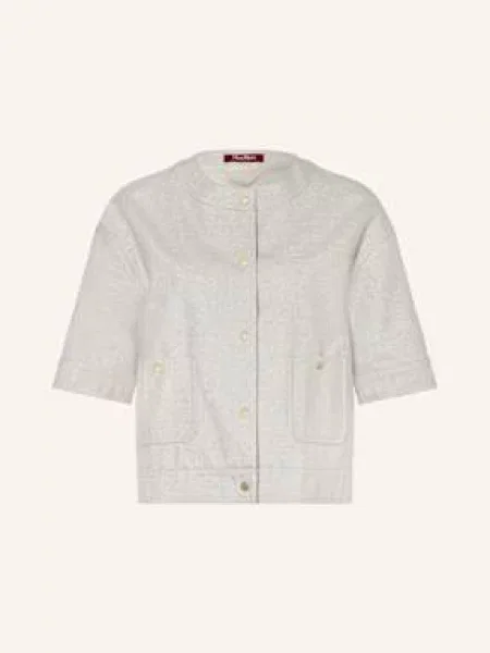 Max Mara Studio Żakiet Pudełkowy Agile Z Lnem I Błyszczącą Przędzą silber