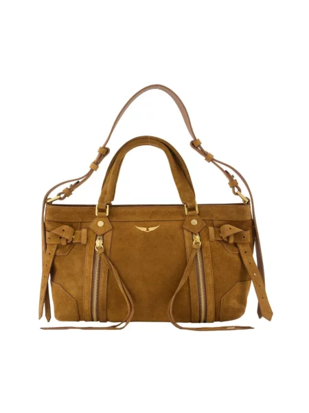 Zadig&Voltaire torebka zamszowa MADISON brązowa