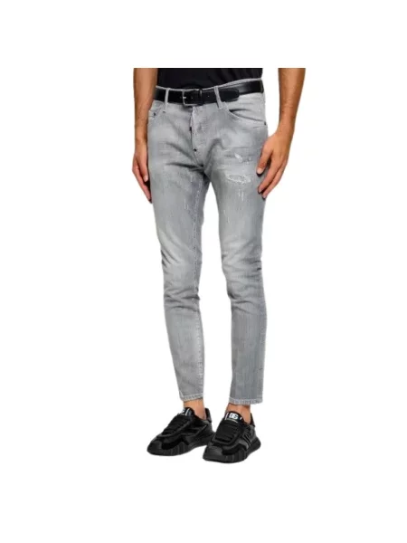 Jeansy Dsquared2 z przetarciami szare