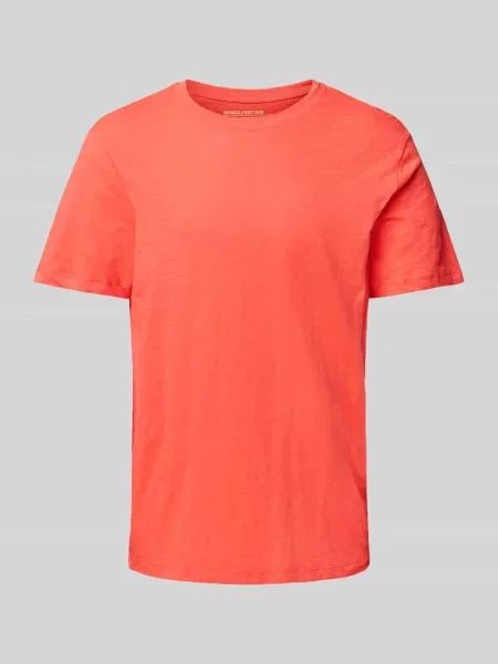 T-shirt z prążkowanym okrągłym dekoltem Mcneal