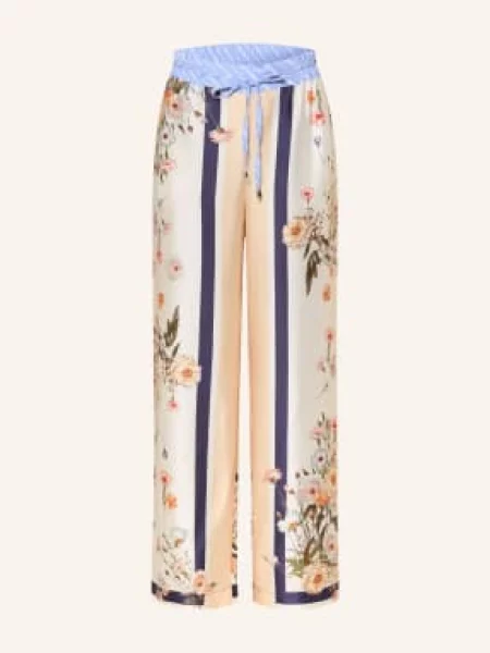 Liu Jo Spodnie Z Materiału Typu Marlene beige beżowe