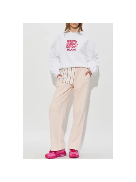 Spodnie dresowe Dolce And Gabbana z dżerseju z logo różowe