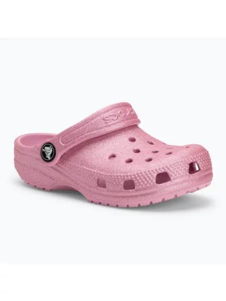 Crocs Classic Glitter Clog Toddler джапанки туид с блясък розов