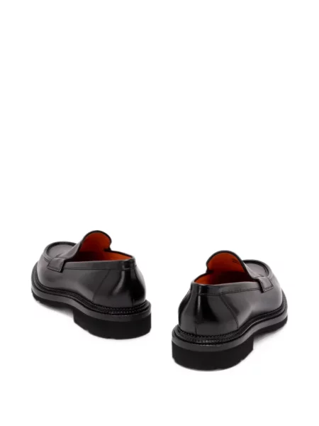 Kožne loaferice Santoni crna