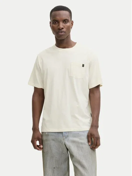 JACK & JONES Tričko JJEdover šedobiela biela
