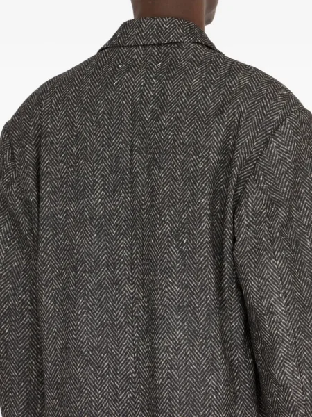 Palton Maison Margiela cu model herringbone gri