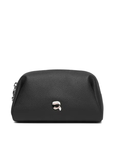 Karl Lagerfeld kosmetyczka z imitacji skóry czarna