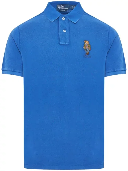 Siuvinėta dryžuota polo marškinėliai Polo Ralph Lauren balta