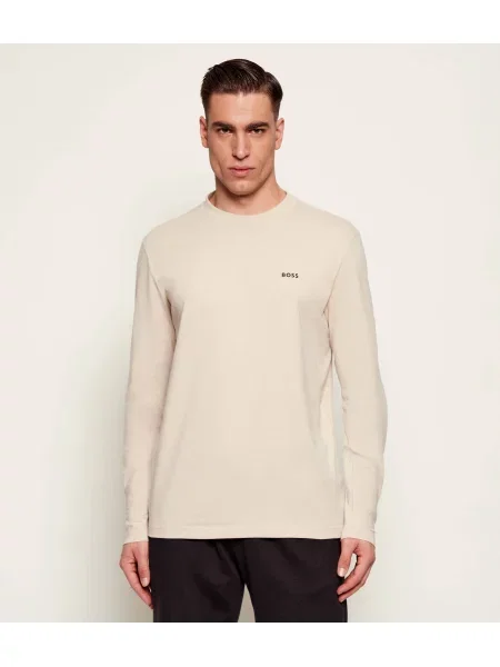 Lung tricou cu mânecă lungă Boss Green stretch bej