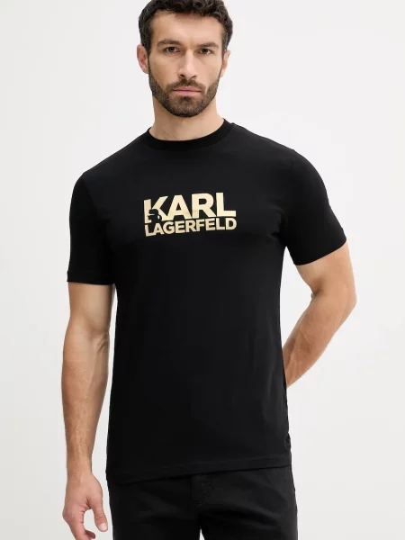 Тениска Karl Lagerfeld с принт черно