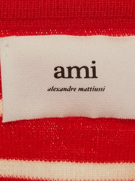 Decupat cardigan Ami Paris cu dungi roșu