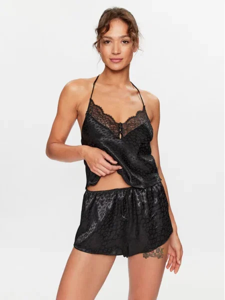 Hunkemöller Cămașă pijama Comfortable Fit negru