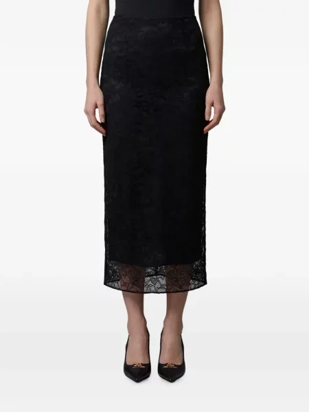 Fustă midi Dolce & Gabbana din dantelă negru