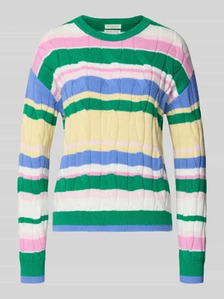 Sweter o kroju regular fit z imitacji dzianiny Christian Berg Woman zielony