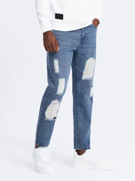 Nohavice Ombre Clothing modrá