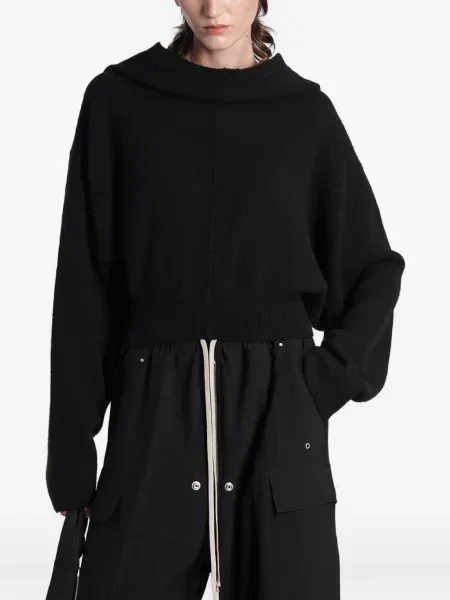 Hanorac cu glugă Rick Owens tricotate negru
