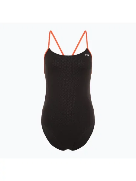 Jednodílné plavky TYR Hexa Cutoutfit black/orange černé