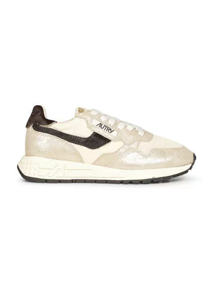 Sneakersy Autry skórzane na platformie beżowe