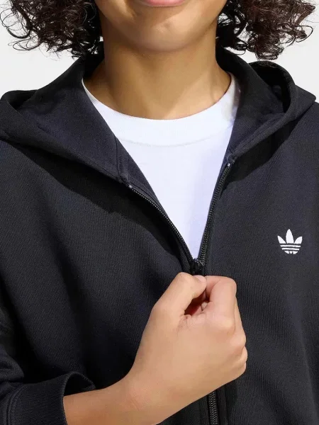 Adidas Originals кофта яка розстібається з капюшоном дитяча з бавовною