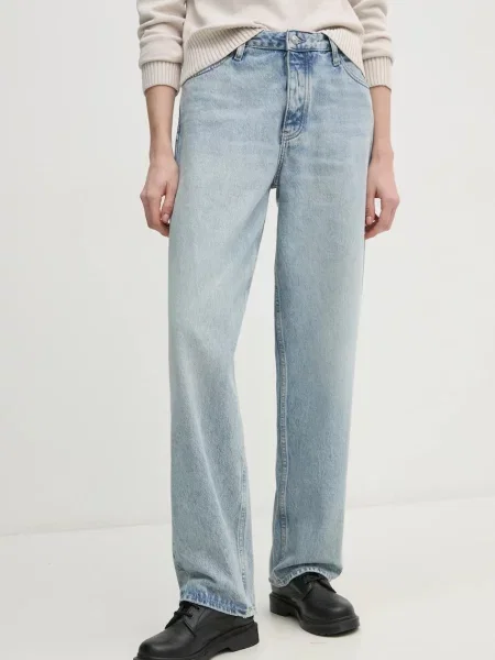Džíny Calvin Klein Jeans high waist modré