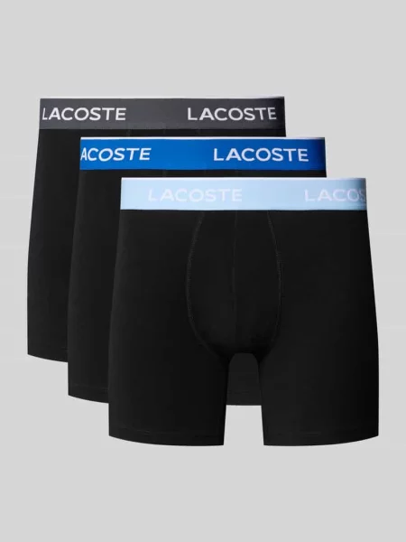 Obcisłe bokserki z mieszanki bawełny w zestawie 3 szt. Lacoste czarne