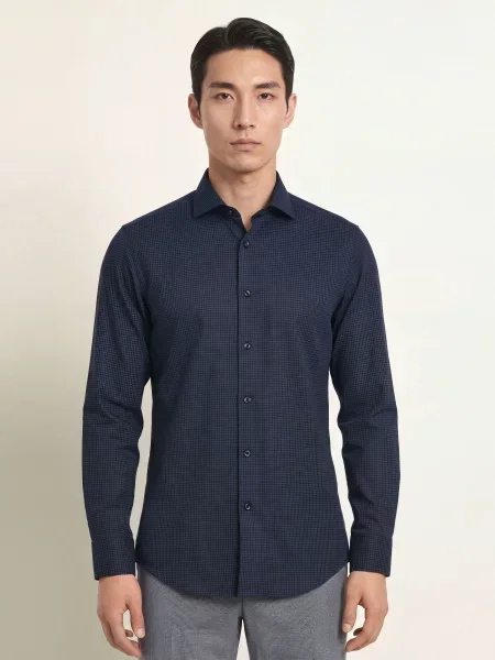 Boss Koszula Hank Slim Fit blau biała