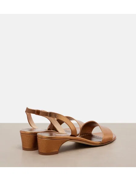 Sandale Manolo Blahnik din piele slingback portocaliu