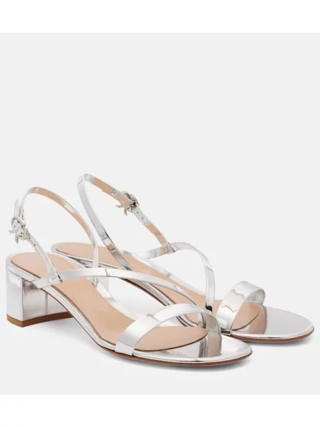 Sandale Gianvito Rossi din piele argintiu