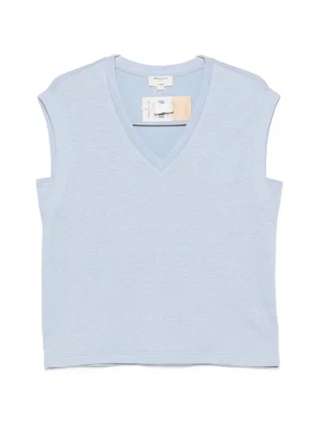 Tricou Maison123 cu decolteu în V albastru