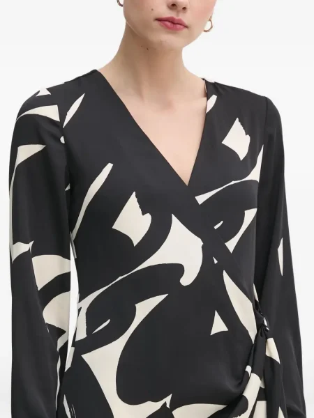 Rochie Dkny cu imagine cu imprimeu abstract de costum negru