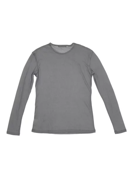 Tricou La Rose cu decolteu rotund lung gri