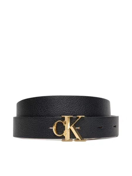 Calvin Klein pas Facet Ck Buckle Pebble Rev črna