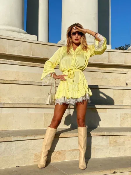 Велюрова Сукня міні Milirud жовтий