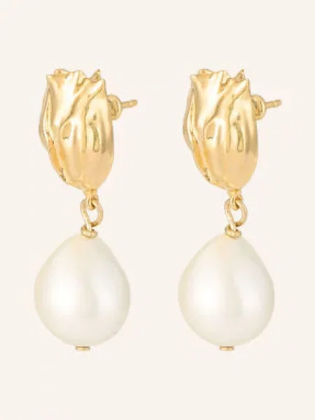 Chloé Visací Náušnice Tulip zlatá / krémová