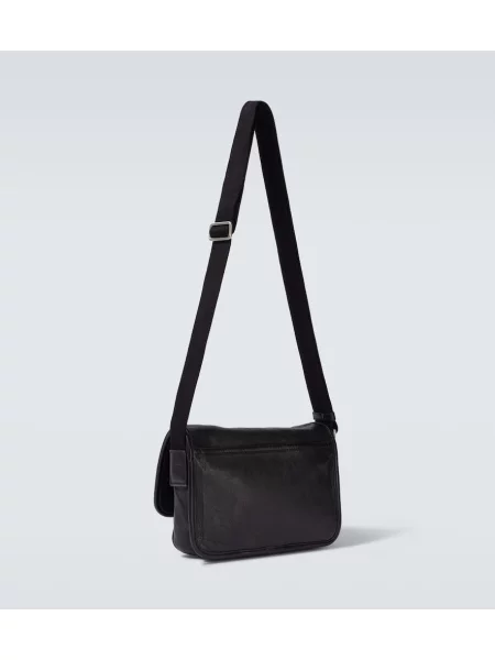 Кожена чанта Saint Laurent черно