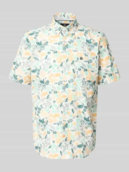 Koszula casualowa o kroju modern fit z kołnierzykiem typu button down Lerros żółta