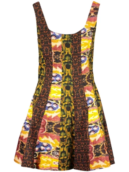 Rochie mini Desigual cu imagine cu imprimeu abstract galben