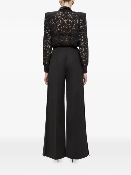 Gulerat top Nissa din satin negru