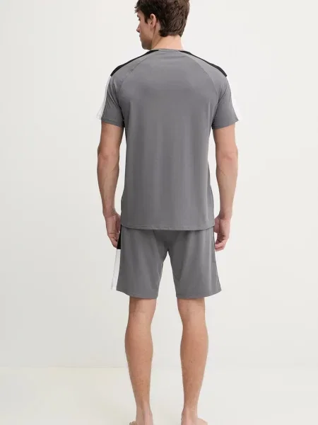 BOSS piżama Balance Short Set z nadrukiem szary