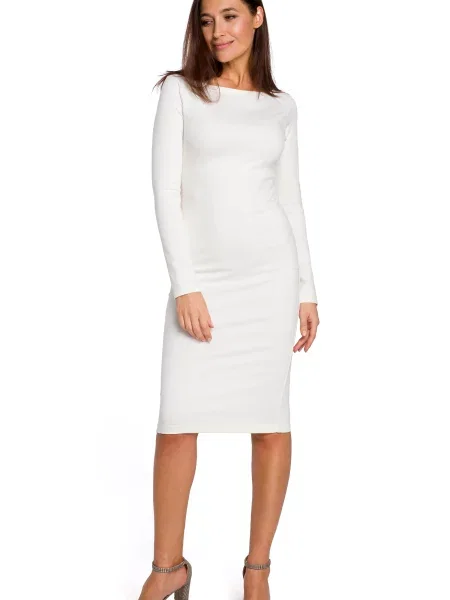 Midi obleka Stylove bela