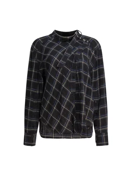 Bluzka Isabel Marant wełniana w kratkę niebieska