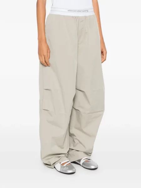 Pantaloni Alexander Wang cu autograf verde