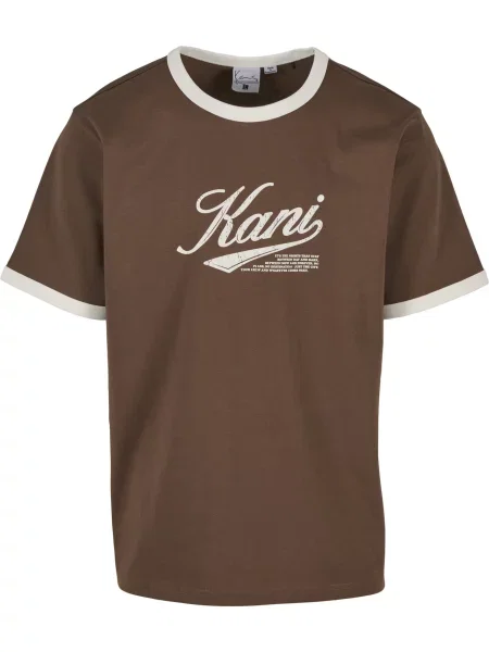 Karl Kani Tricou Cursive Varsity maro alb