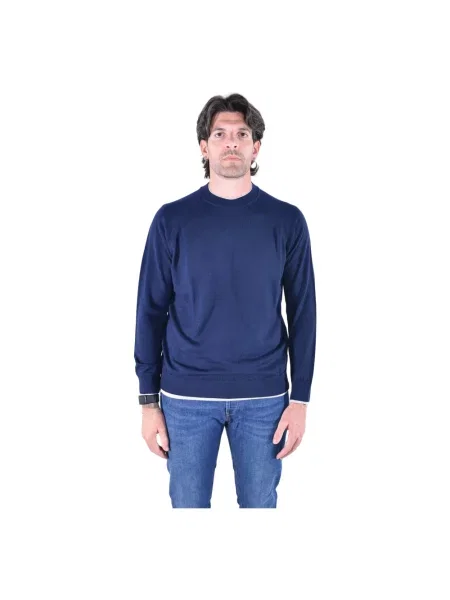 Sweter Eleventy wełniany niebieski