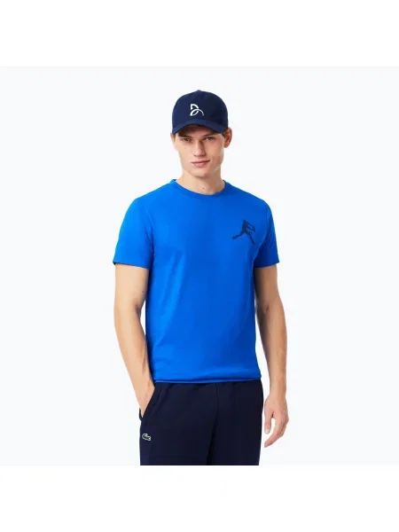 Tricou de tenis Lacoste pentru bărbați gipsy alb/albastru navy alb