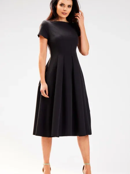 Midi obleka Awama črna