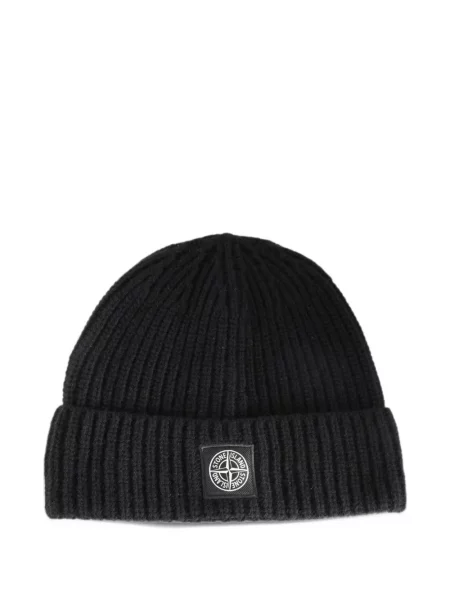 Gyapjú sapka Stone Island strasszokkal fekete