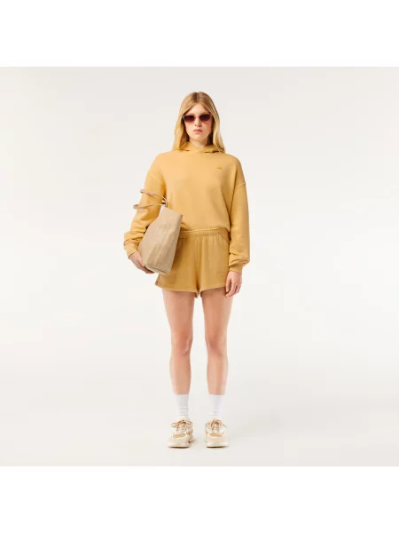 Lacoste Bluza Z Kapturem Oversized Natural Dyed Fleece żółta