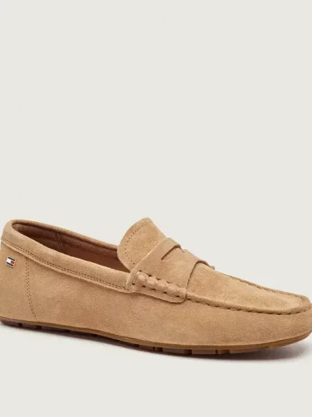 Mokaszin Tommy Hilfiger Flag Soft Suede Driver Loafer barna